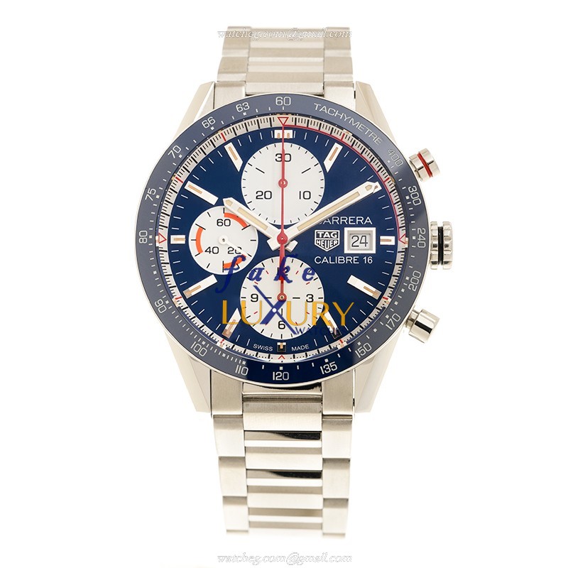 Tag Heuer Carrera CV201AR.BA0715 Replica Watch, Blue Dial, Automatic Movement, Steel - Image 2