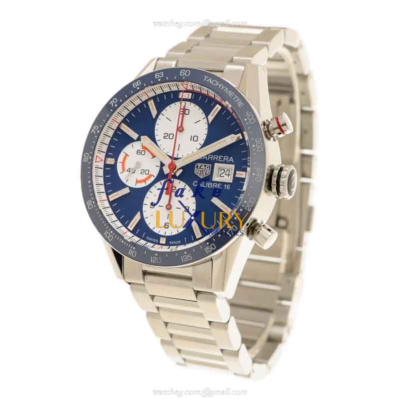 Tag Heuer Carrera CV201AR.BA0715 Replica Watch, Blue Dial, Automatic Movement, Steel - Image 3