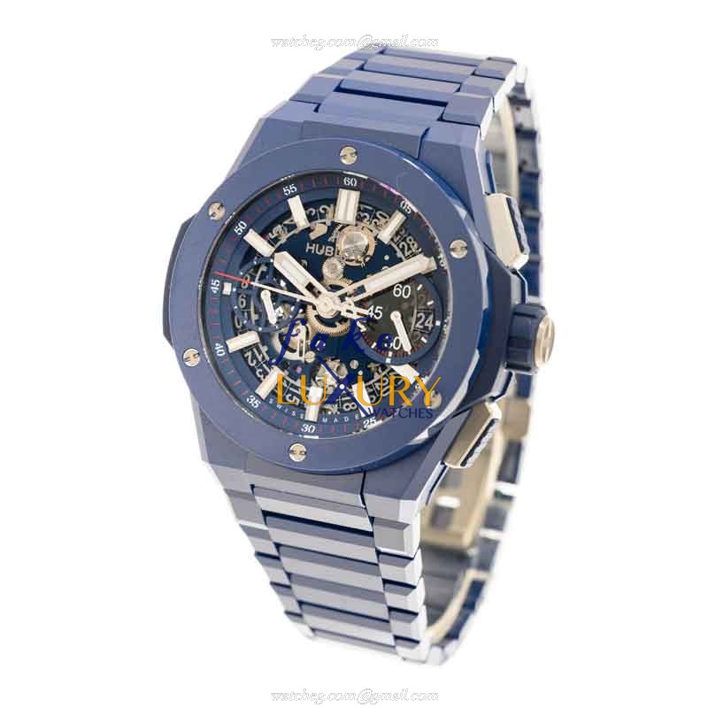 Hublot 451.EX.5123.EX BIG BANG Auto Ceramic Replica Watch - Blue Dial & Ceramic Strap - Image 3
