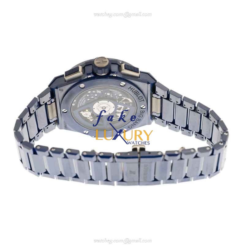 Hublot 451.EX.5123.EX BIG BANG Auto Ceramic Replica Watch - Blue Dial & Ceramic Strap - Image 4