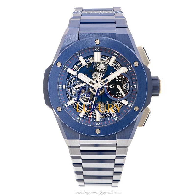Hublot 451.EX.5123.EX BIG BANG Auto Ceramic Replica Watch - Blue Dial & Ceramic Strap - Image 2