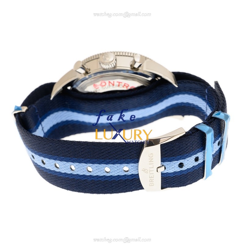 Breitling A133131A1G1W1 Superocean Heritage Automatic Gray Dial Blue Canvas Replica Watch - Image 5