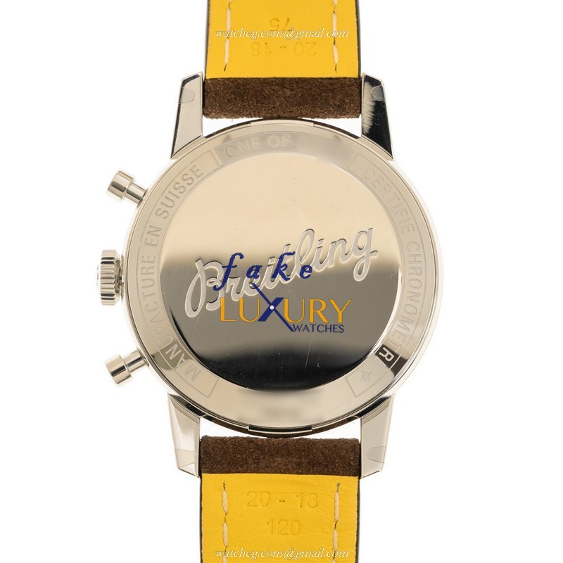 Breitling A23310121G1X1 Premier Replica Watch, Automatic, Silver Dial, Steel Case, Brown Alligator - Image 3