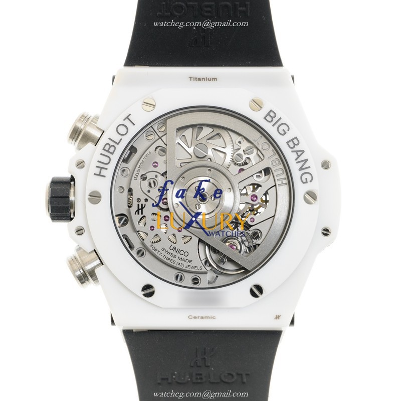 Hublot Big Bang 441.HX.1171.RX Automatic Ceramic Silver Dial White Rubber Replica Watch - Image 3