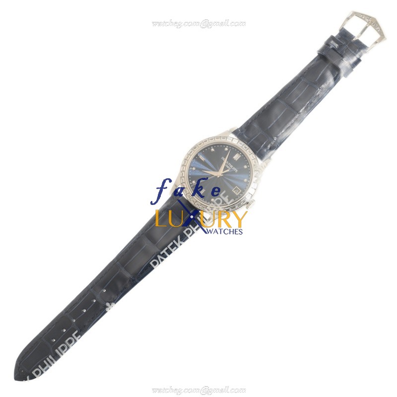 Patek Philippe 5298P-014 Calatrava Replica Watch, Blue Dial, Platinum & Diamonds Case, Automatic - Image 2