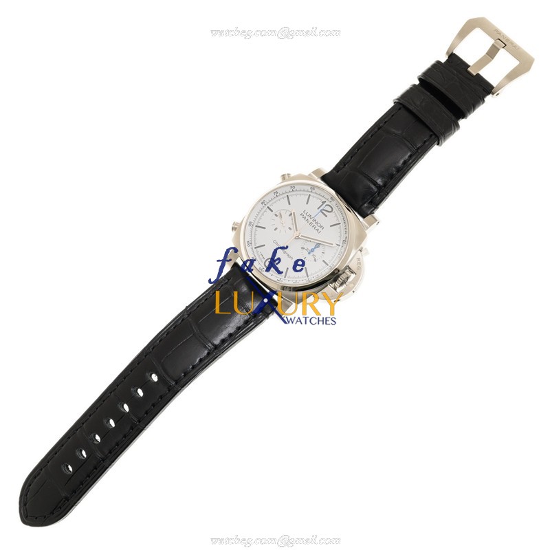 Panerai PAM01218 LUMINOR Stainless Steel Automatic White Dial Alligator Strap Replica Watch - Image 2