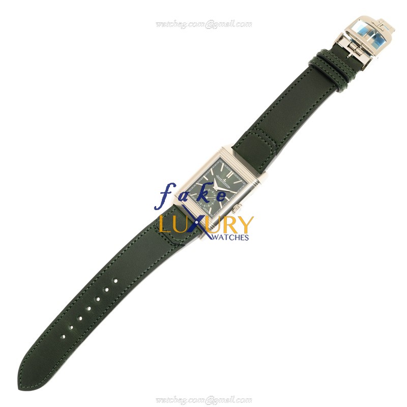 Jaeger-Lecoultre Q3978430 REVERSO Manual Wind Stainless Steel Replica Watch Green Dial Alligator - Image 2