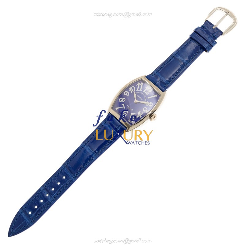 7502 QZ AC DARK BLUE - Franck Muller Cintree Curvex Replica Watch Quartz Blue Dial Steel - Image 2