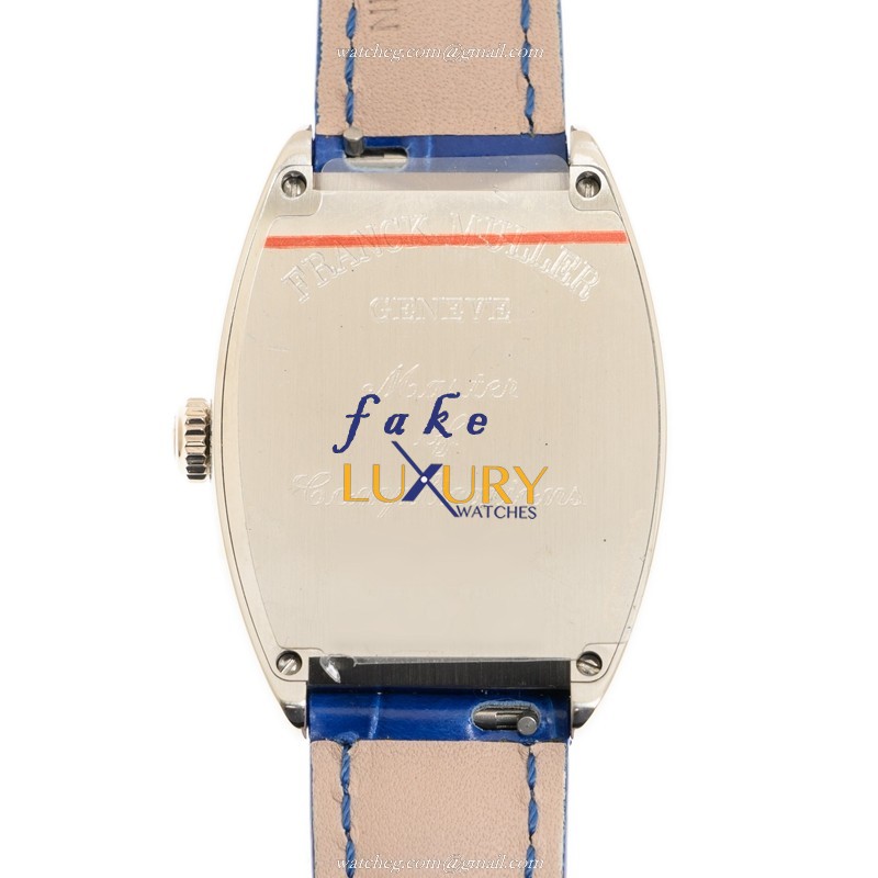 7502 QZ AC DARK BLUE - Franck Muller Cintree Curvex Replica Watch Quartz Blue Dial Steel - Image 3