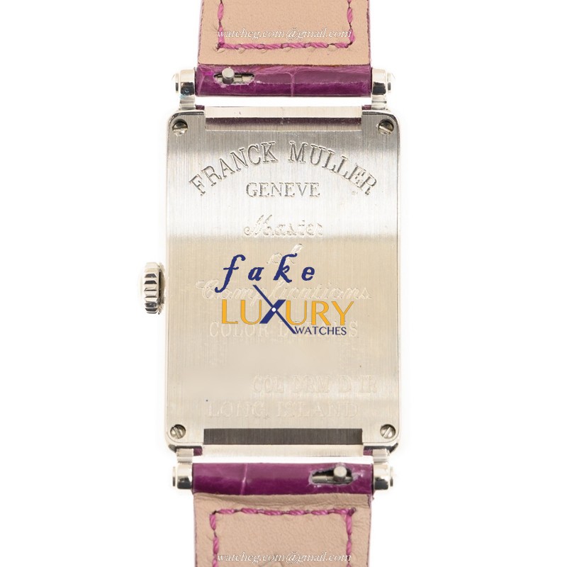 Franck Muller 952QZ COL DRM D 1R OG Purple Strap Ladies Replica Watch, Swiss Quartz, 18kt White - Image 3