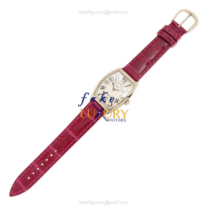 Franck Muller 7502 QZ AC -RAS STRAP CINTREE CURVEX Quartz Steel Replica Watch - Silver Dial, Purple - Image 2