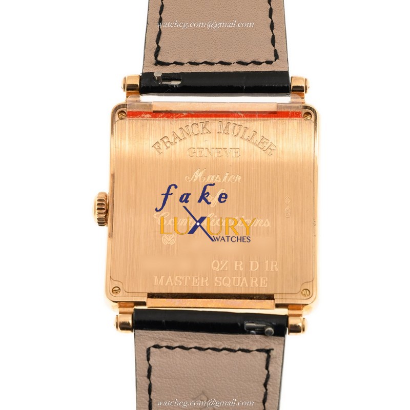 Franck Muller 6002 M B QZ R D 1R 5N BLACK STRAP Replica Watch, Quartz, Silver Dial, 18kt Rose Gold - Image 3