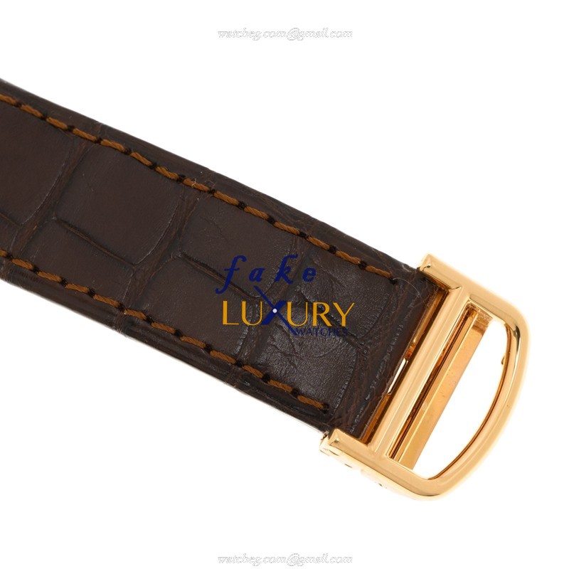 Cartier W2609856 TANK Automatic 18kt Rose Gold Replica Watch Leather Brown Strap - Image 4
