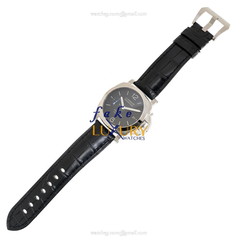 Panerai PAM01272 LUMINOR MARINA Auto Swiss Movt 40mm SS Black Dial Alligator Strap Replica Watch - Image 2
