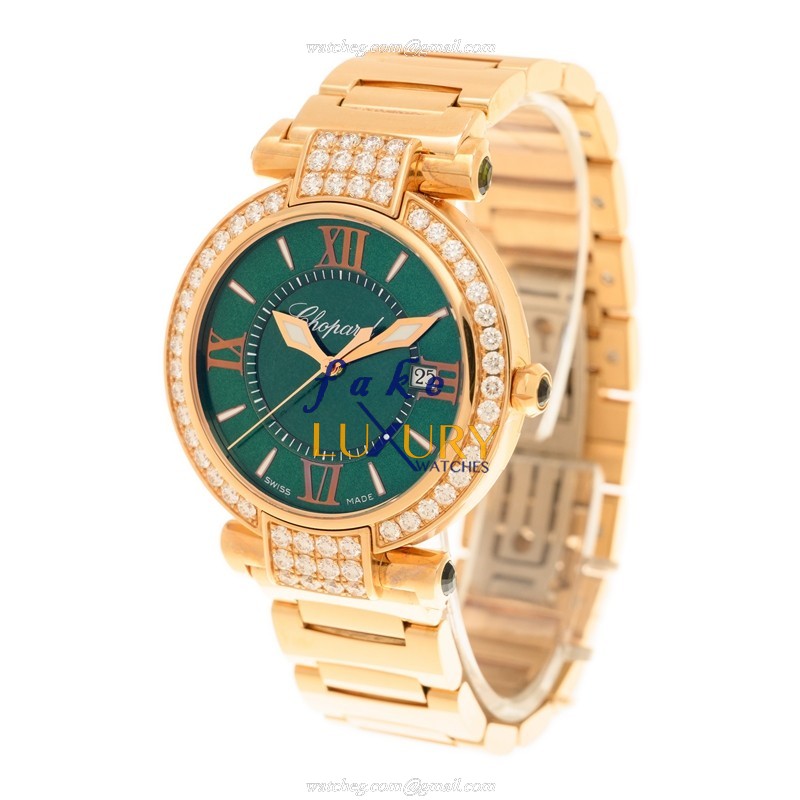 Chopard 384221-5016 IMPERIALE Quartz | 18kt Rose Gold | Green Dial | Folding Clasp Replica Watch - Image 3