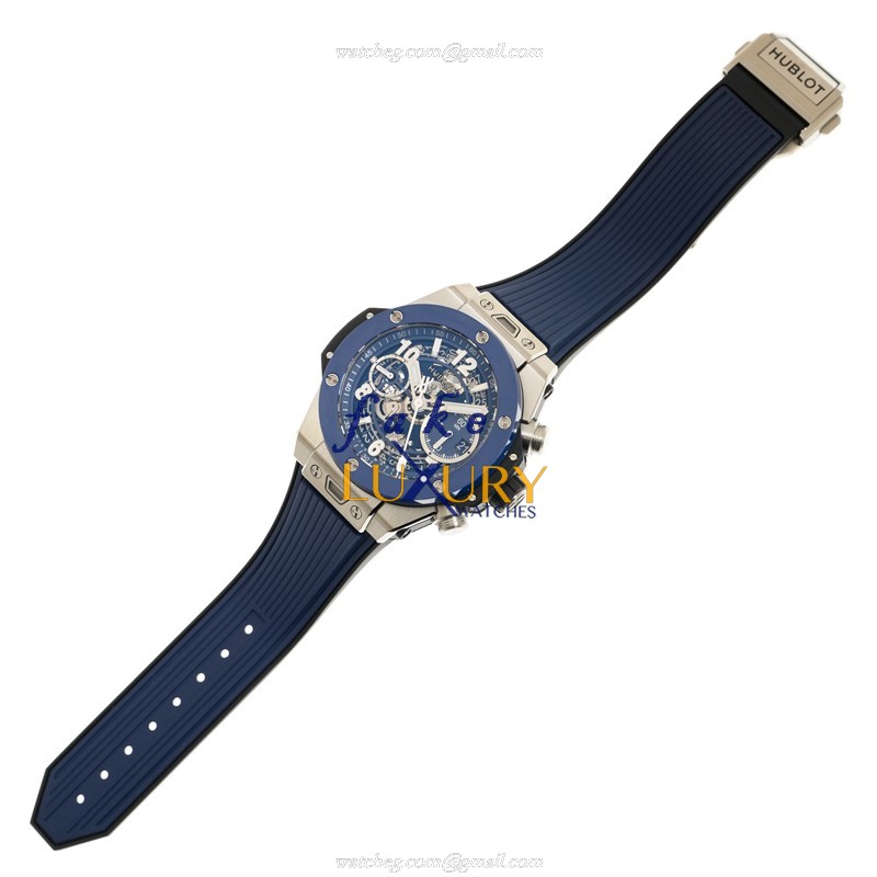Hublot Big Bang 441.NL.5171.RX Automatic Titanium Transparent Dial Blue Rubber Strap Replica Watch - Image 2