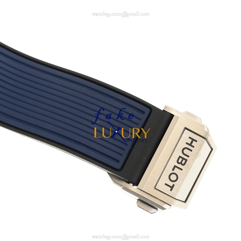 Hublot Big Bang 441.NL.5171.RX Automatic Titanium Transparent Dial Blue Rubber Strap Replica Watch - Image 4