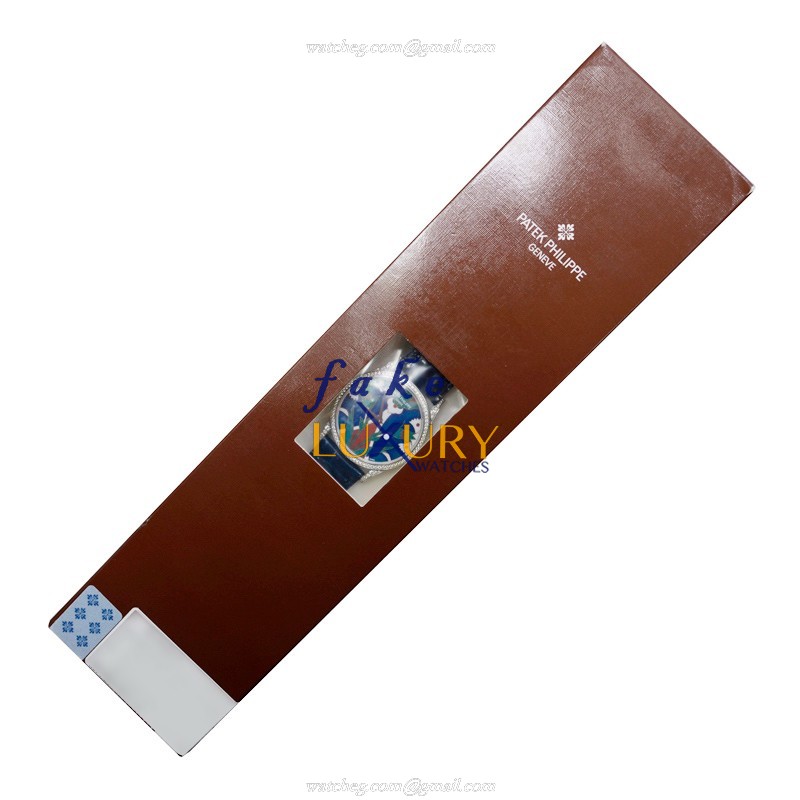 Patek Philippe 5077/100G-018 Replica Watch, Blue Enamel Dial, White Gold & Diamond Case, Automatic - Image 2