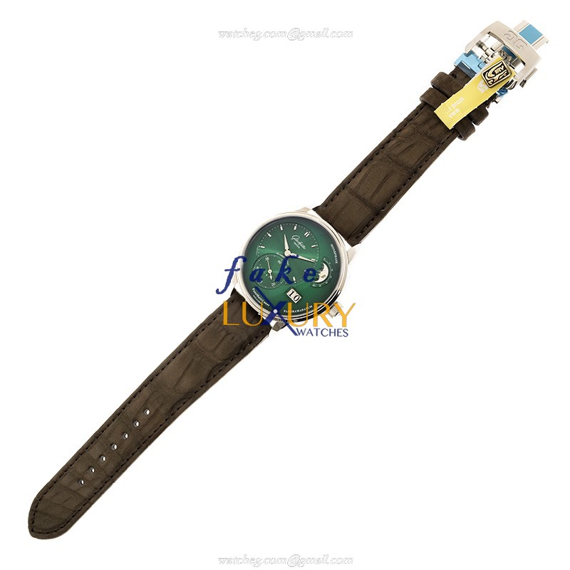 Glashutte 1-90-02-13-32-62 Pano Replica Watch With Automatic Movement, Green Dial, Brown Alligator - Image 2