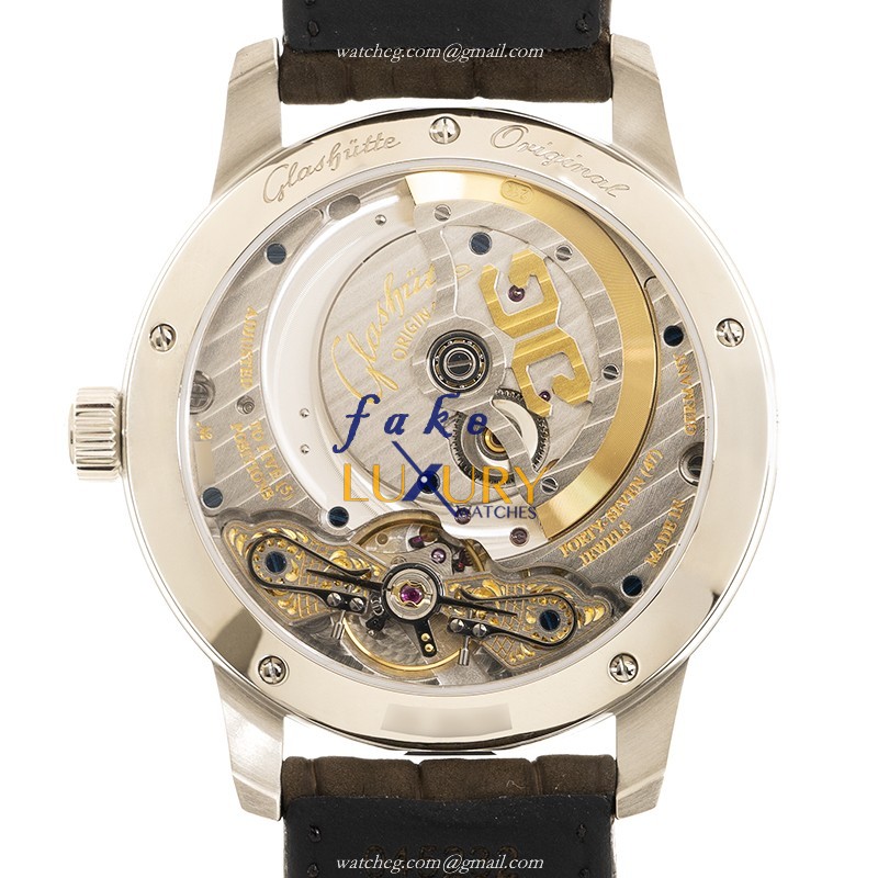 Glashutte 1-90-02-13-32-62 Pano Replica Watch With Automatic Movement, Green Dial, Brown Alligator - Image 3