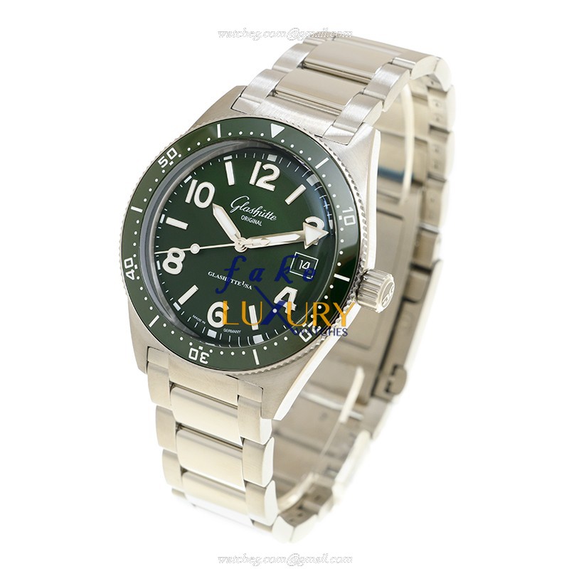 Glashutte 1-39-11-13-83-70 Spezialist Replica Watch, Automatic, Green Dial, Steel Bracelet - Image 3