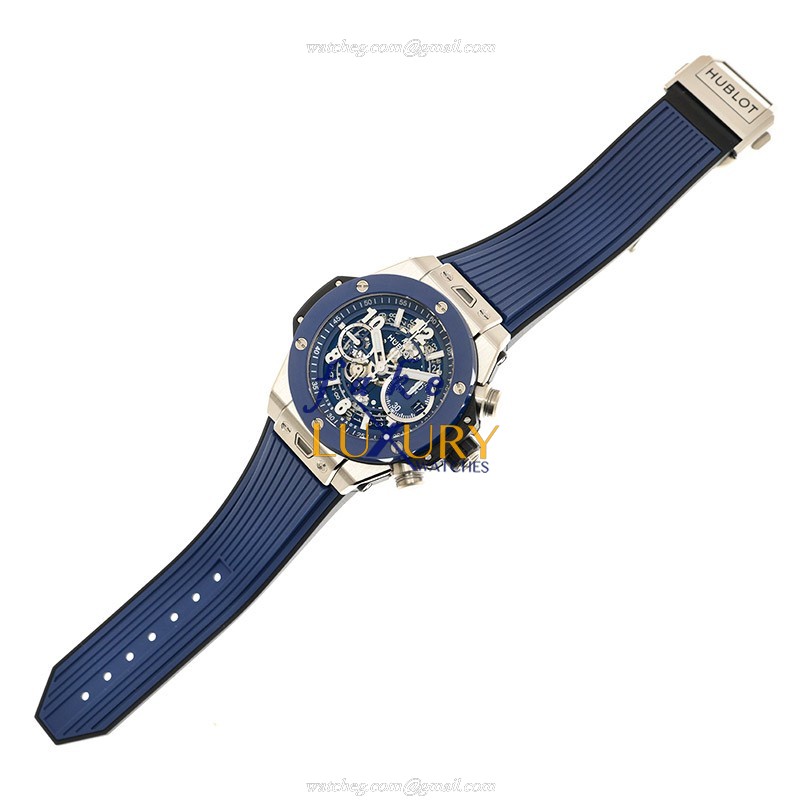 Hublot 421.NL.5170.RX Automatic Titanium BIG BANG Replica Watch | Blue Rubber Strap | Sapphire - Image 2