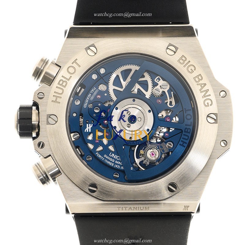 Hublot 421.NL.5170.RX Automatic Titanium BIG BANG Replica Watch | Blue Rubber Strap | Sapphire - Image 3