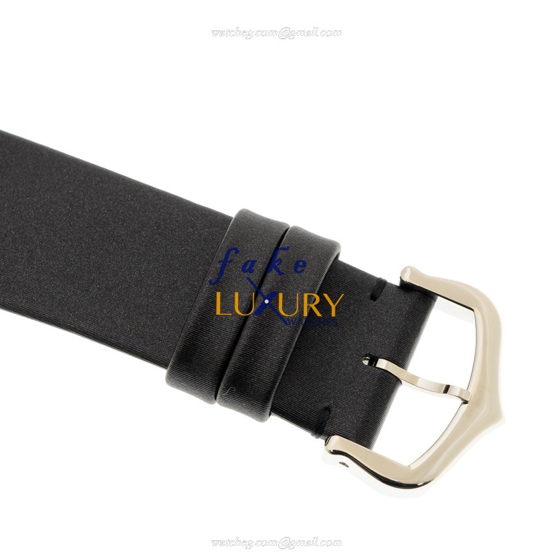 Cartier W4TA0017 TANK Quartz Stainless Steel Silver Dial Black Cowhide Strap Replica Watch - Image 4