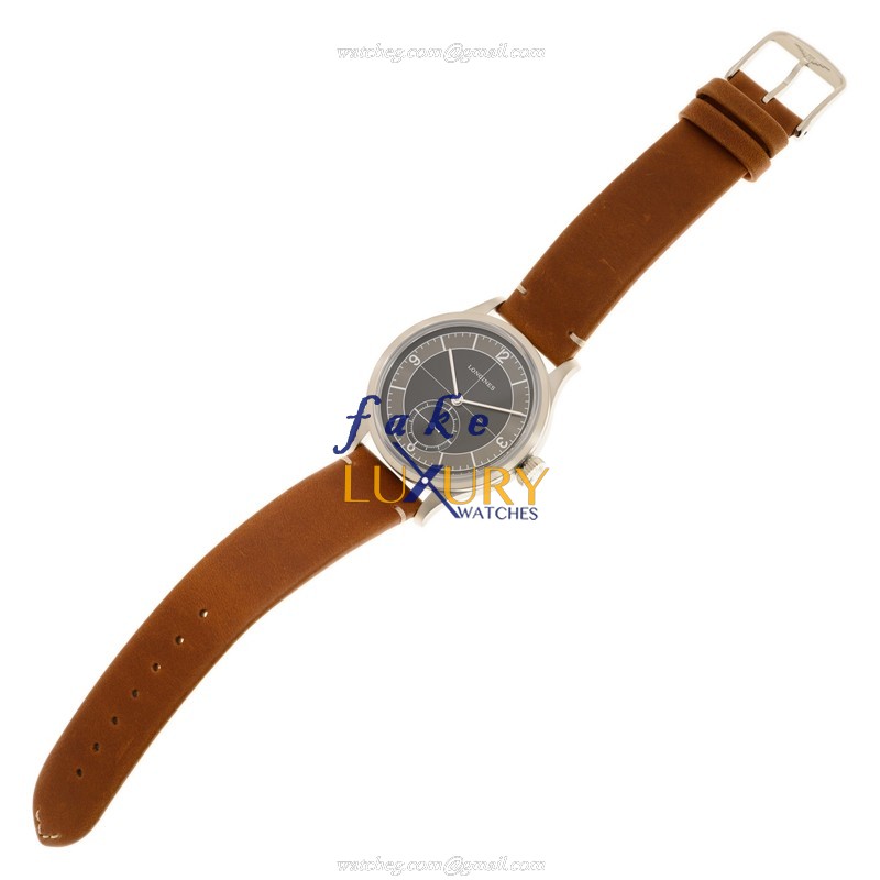 Longines L2.828.4.53.2 Heritage Automatic Stainless Steel Replica Watch - Swiss Movement, Black - Image 2