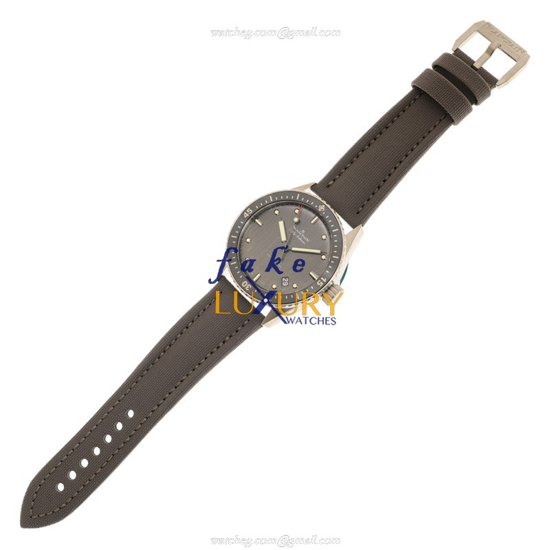 Blancpain 5000-1210-G52A Fifty Fathoms Replica Watch, Gray Dial, Titanium Case, Automatic - Image 2