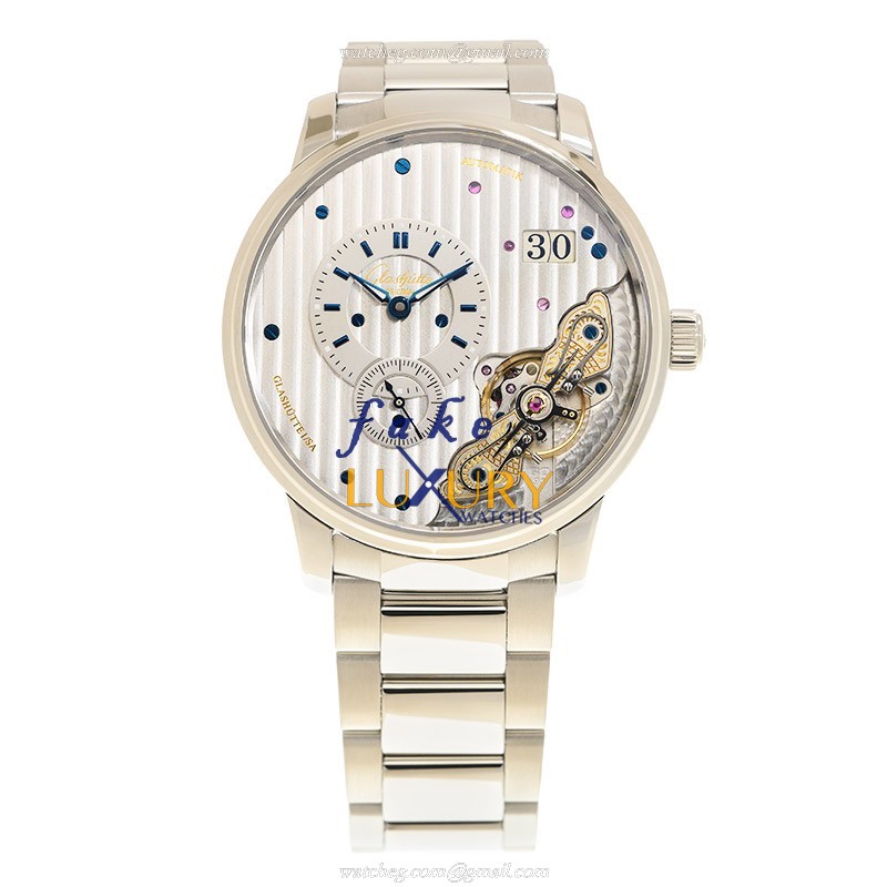 Glashutte 1-91-02-02-02-71 PANO Replica Watch, Automatic Movement, Silver Dial, Steel Case - Image 2