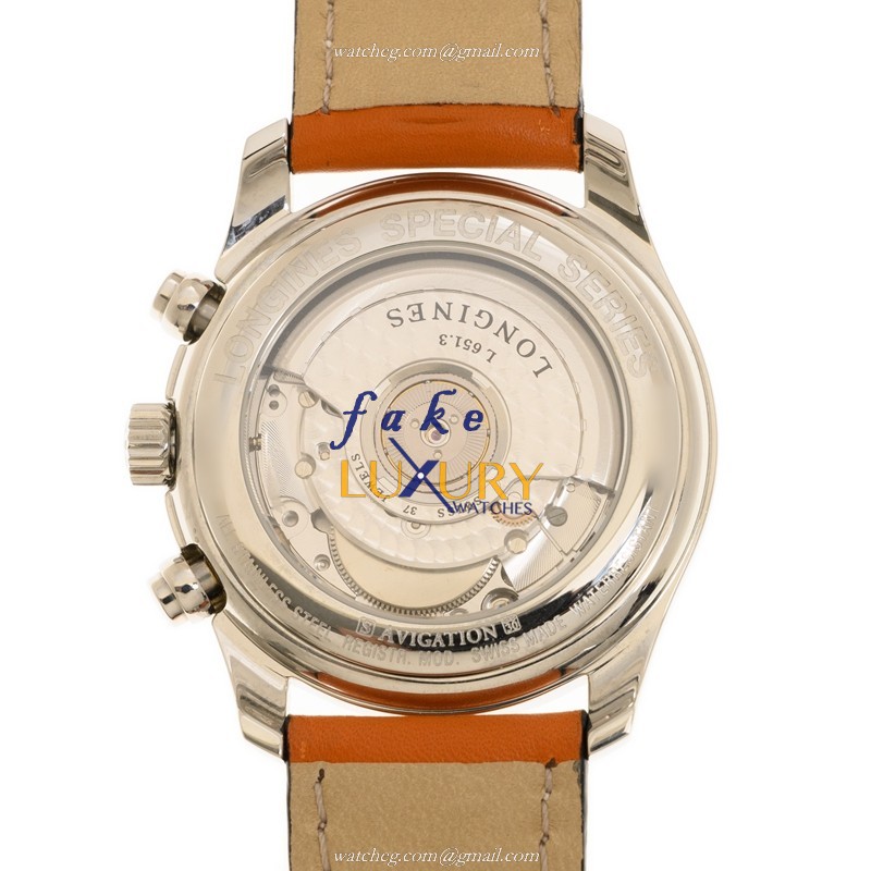 Longines Master L2.629.4.73.2 Automatic Stainless Steel Silver Dial Brown Leather Replica Watch - Image 3