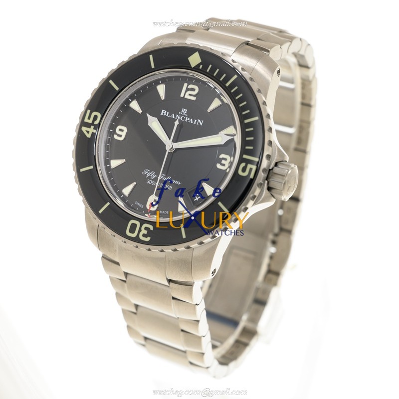 Blancpain 5015-12B30-98B Fifty Fathoms Replica Watch, Automatic, Black Dial, PVD Titanium Case - Image 3