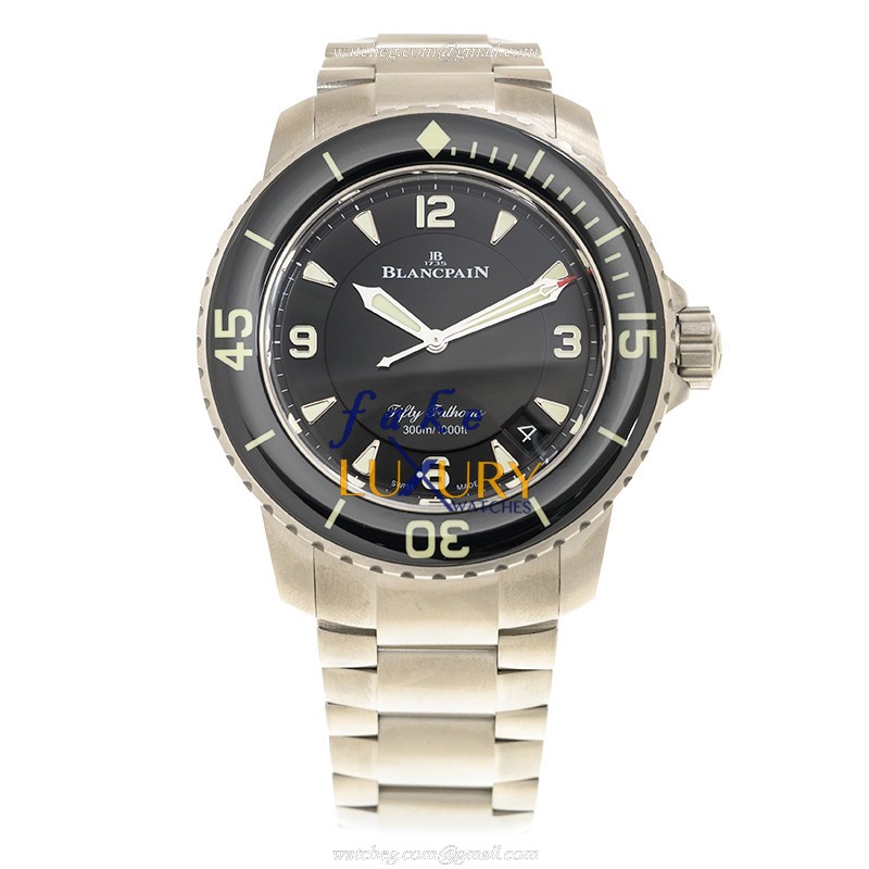 Blancpain 5015-12B30-98B Fifty Fathoms Replica Watch, Automatic, Black Dial, PVD Titanium Case - Image 2
