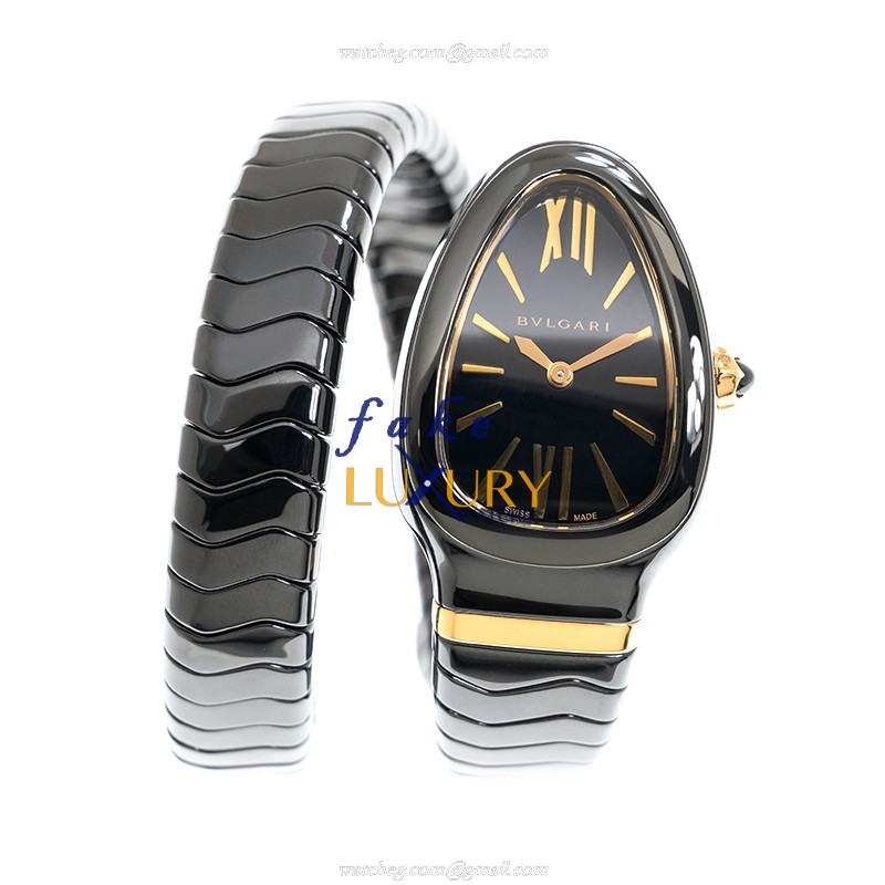 Bulgari Serpenti Spiga Quartz Ceramic 102734 | Black Dial | Replica Watch - Image 2