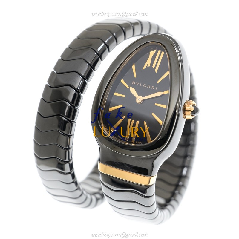 Bulgari Serpenti Spiga Quartz Ceramic 102734 | Black Dial | Replica Watch - Image 3