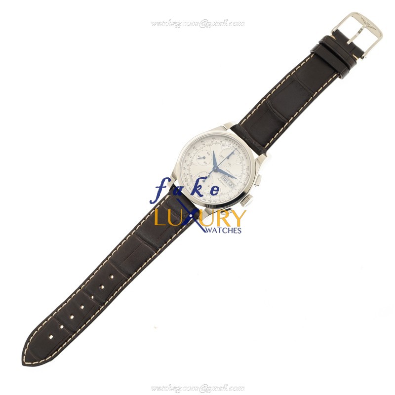 Longines Heritage L2.747.4.72.2 Replica Watch, Automatic, White Dial, Steel Case, Brown Alligator - Image 2