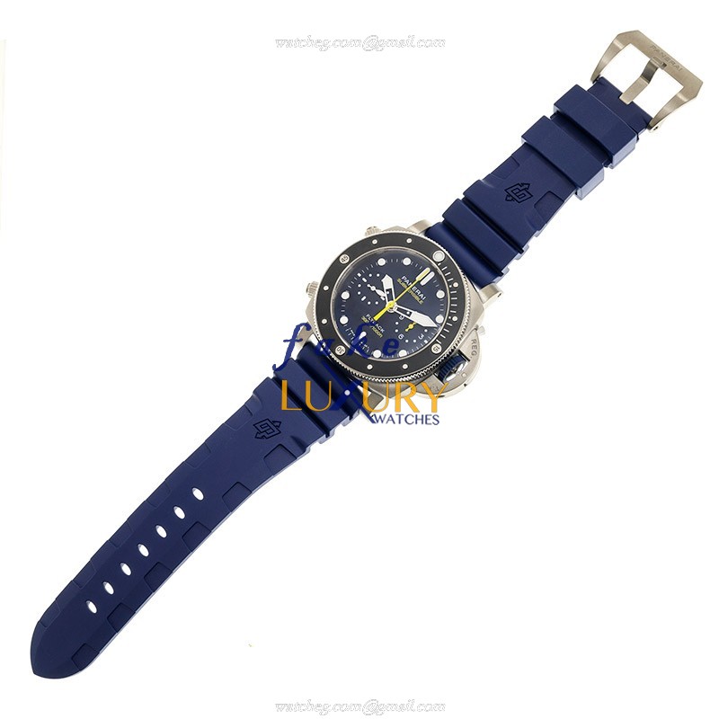 Panerai PAM01291 AUTO Stainless Steel Replica Watch, Blue Dial, Rubber Strap - Image 2