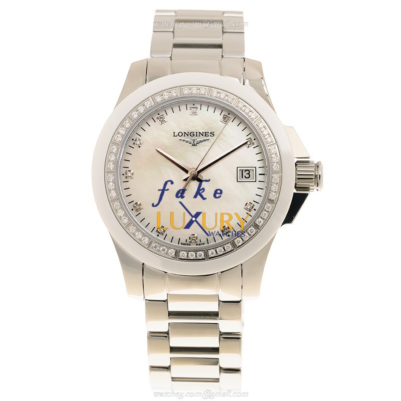 Longines L3.281.0.87.6 Quartz Stainless Steel & Diamond Bezel Replica Watch - Image 2