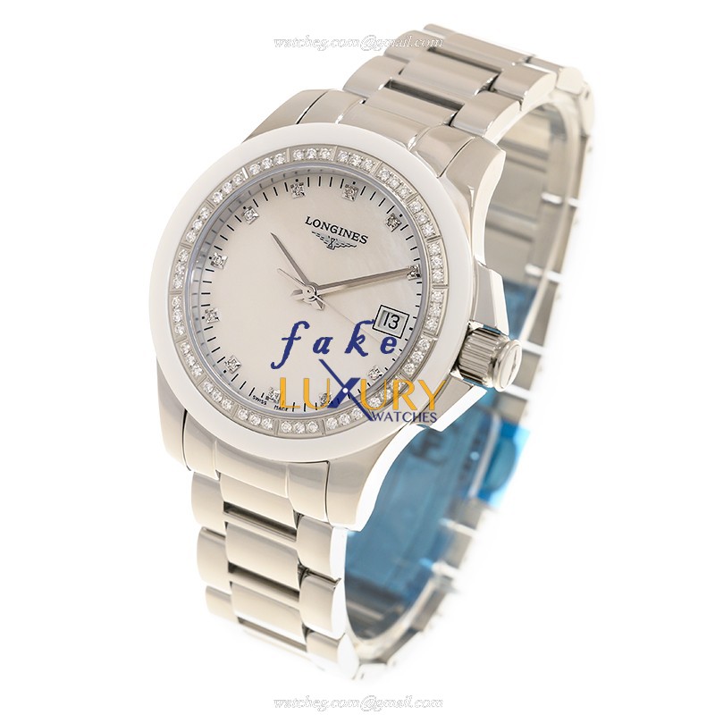 Longines L3.281.0.87.6 Quartz Stainless Steel & Diamond Bezel Replica Watch - Image 3