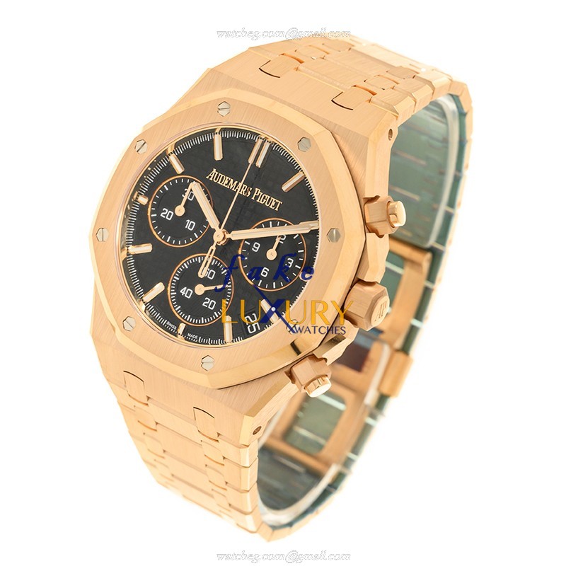Audemars Piguet Royal Oak 26240OR.OO.1320OR.02 Automatic 18kt Rose Gold Black Dial Replica Watch - Image 3