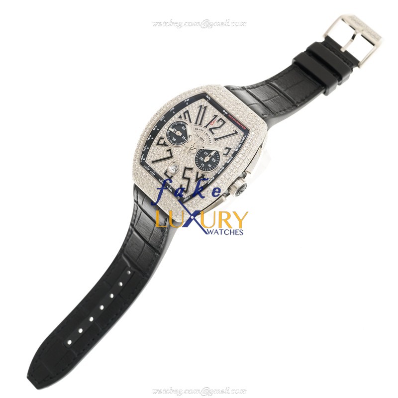 V 45 CC DT D CD OG.NR - Franck Muller Vanguard Replica Watch - Automatic 18kt White Gold Diamond - Image 2