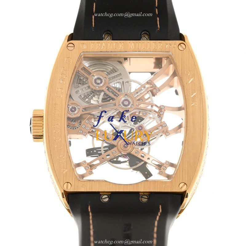 Franck Muller V 45 T GRAVITY CS SQT D 5N.NR | 18kt Rose Gold | Manual Wind | Replica Watch - Image 3