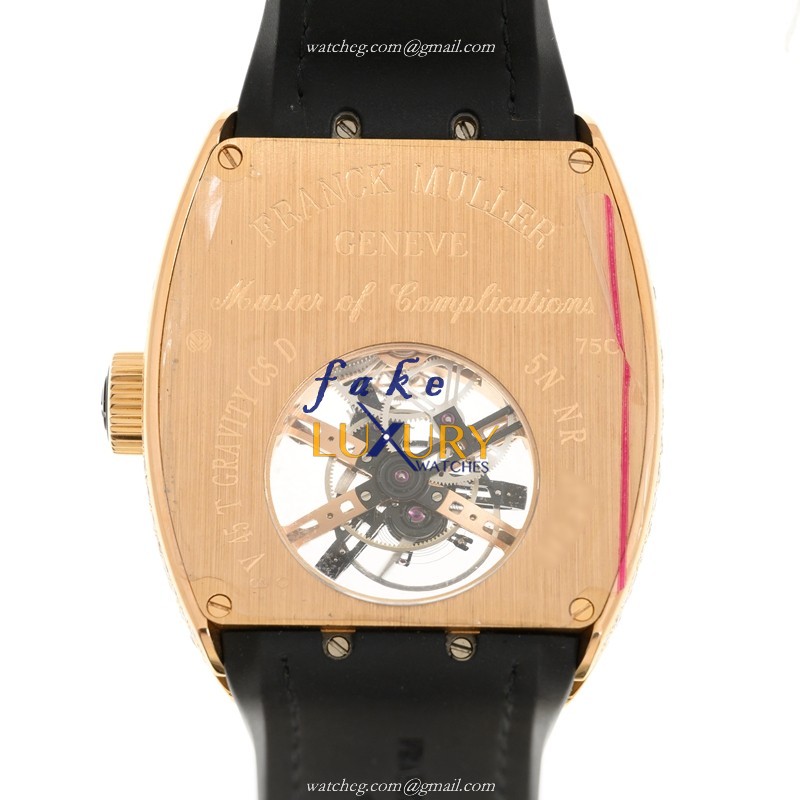 Franck Muller V 45 T GRAVITY CS D 5N.NR Manual Wind 18kt Rose Gold Diamonds Replica Watch - Image 3