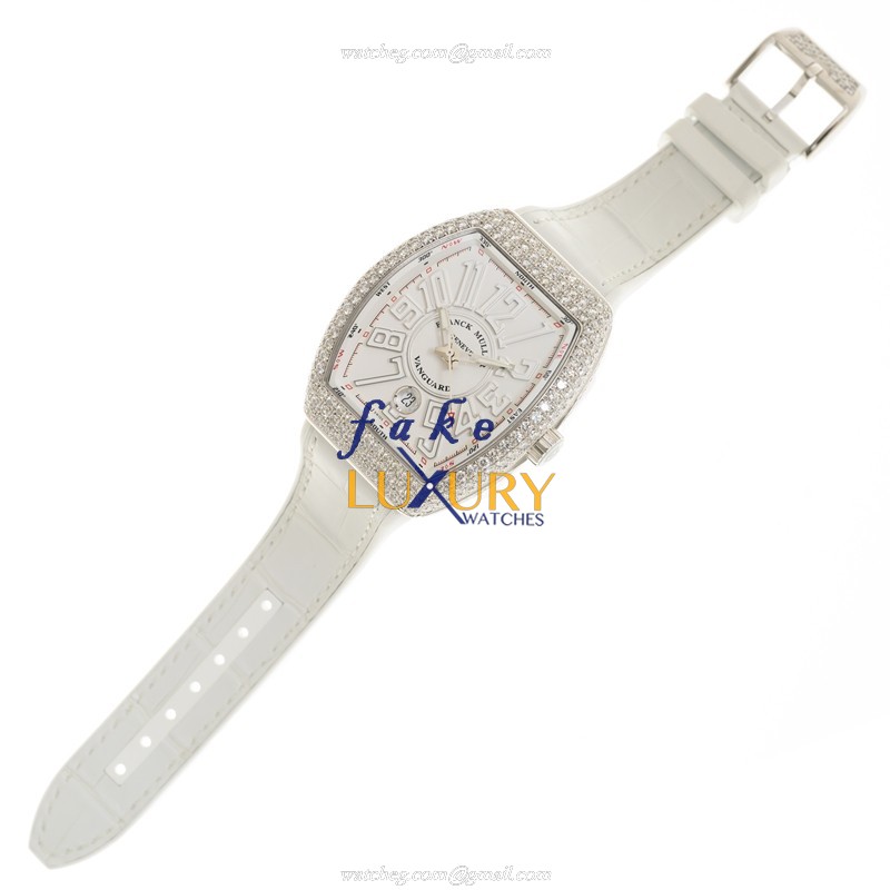 Franck Muller V 41 SC DT D OG.BC Vanguard Automatic White Gold Diamond Replica Watch - Image 2