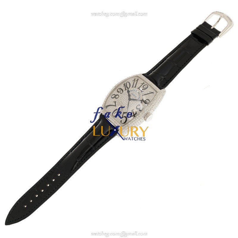 Franck Muller 8880 SC DT D6 CD OG - Replica Watch - Automatic - 18kt White Gold & Diamond - Black - Image 2
