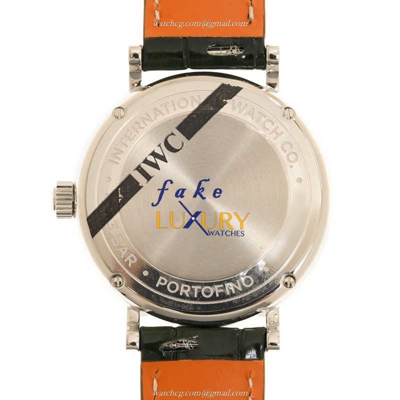 IWC IW357405 Portofino - Replica Watch - Automatic - Green Dial - Steel Case - Alligator Strap - Image 3