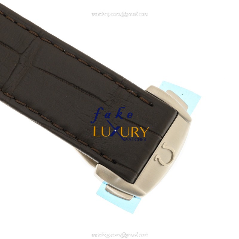 231.13.43.52.02.001 - Omega Seamaster Replica Watch Automatic Silver Dial Brown Alligator Strap - Image 4