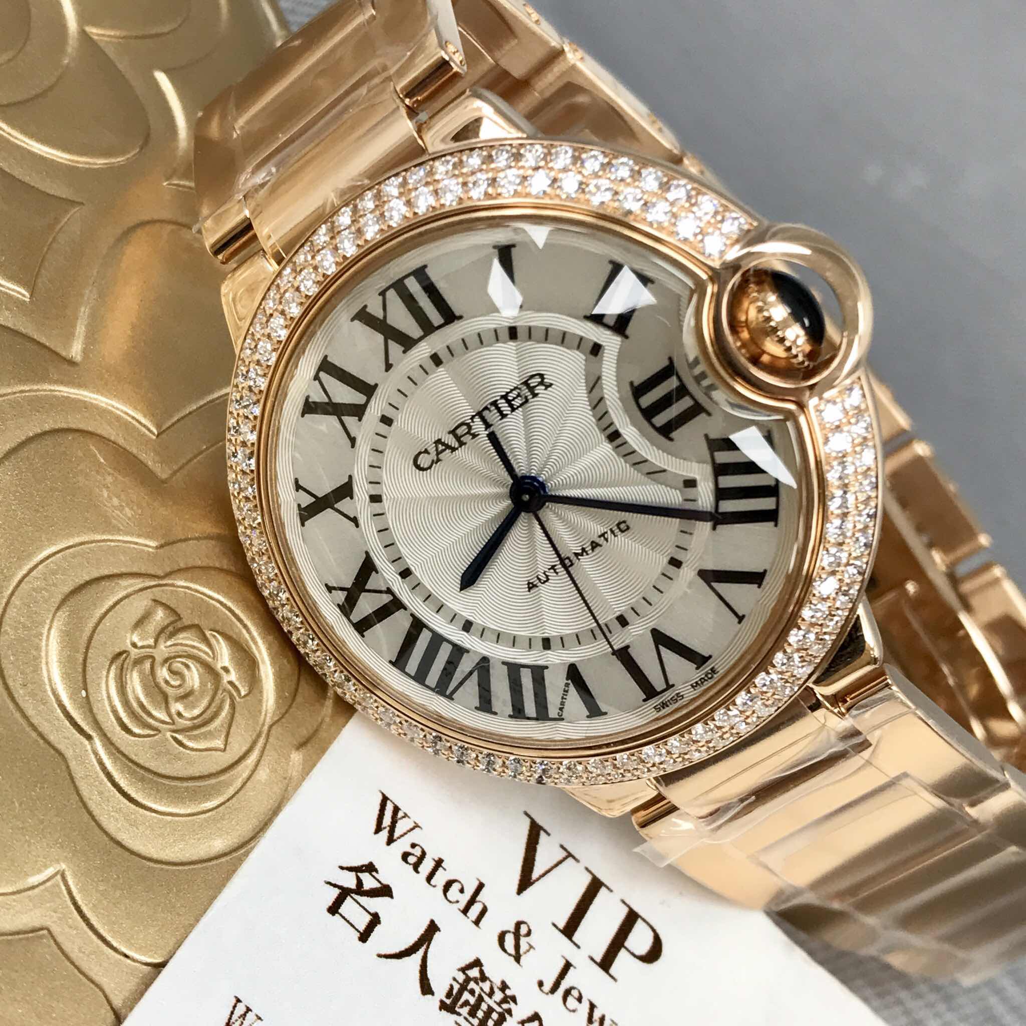 Cartier WJBB0005 BALLON BLEU Automatic 18kt Rose Gold & Diamonds Replica Watch, Automatic, Silver - Image 5