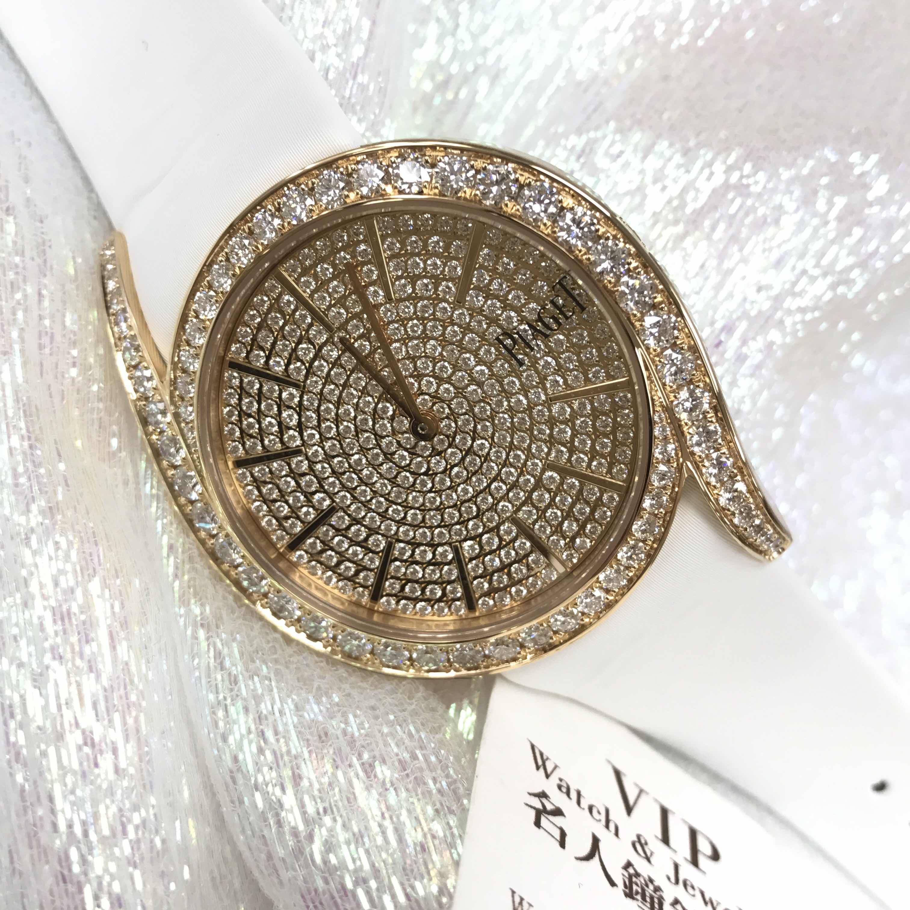 Piaget G0A38167 Limelight Replica Watch, Quartz Movement, 18kt Rose Gold & Diamond Case, Gold Dial - Image 5